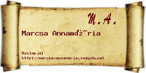 Marcsa Annamária névjegykártya
